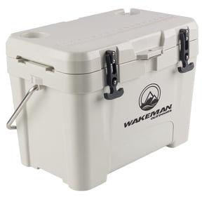 Wakeman Outdoors 27L Rotomolded Hard Shell Insulated Travel Cooler with 3 Day Ice Retention, Cream