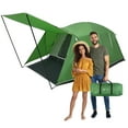 thumbnail image 1 of Wakeman Outdoors 4 Person Camping Tent with Attached Porch Canopy, Green, 1 of 6