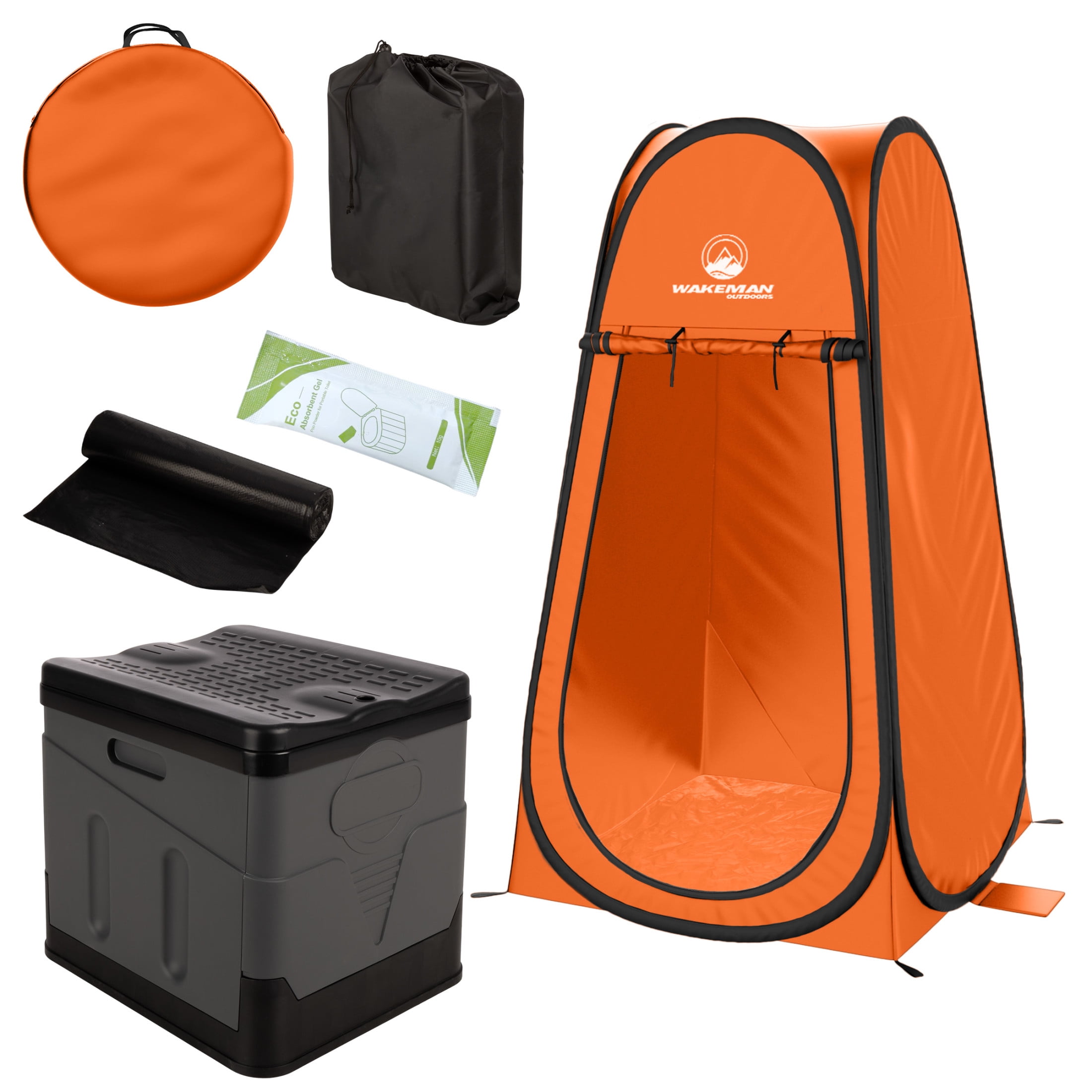 Wakeman Outdoors Camping Toilet Set Pop Up Privacy Tent and