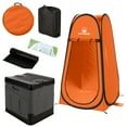 thumbnail image 1 of Wakeman Outdoors Camping Toilet Set - Pop Up Privacy Tent and Portable Toilet for Adults, Orange, 1 of 7