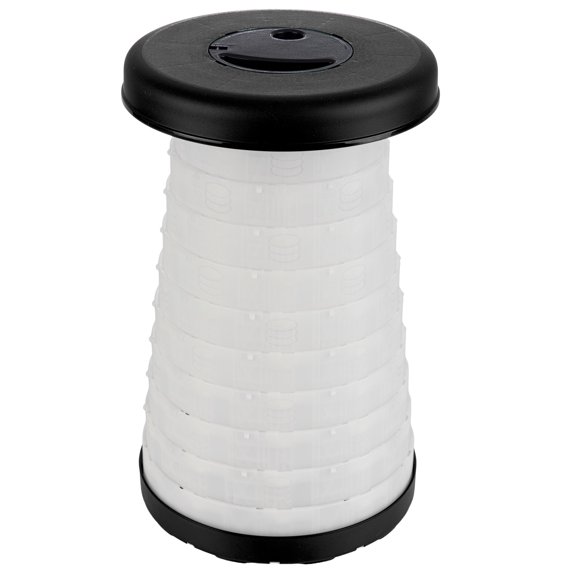 Wakeman Outdoors Collapsible Stool with LED Lights - 16.5 Folding Chair with 440lb Capacity, Black