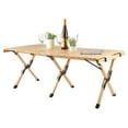 thumbnail image 1 of Wakeman Outdoors Portable Camping Table - 4ft Folding Table, Natural Wood, 1 of 8