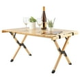 thumbnail image 1 of Wakeman Outdoors Portable Camping Table - Small Folding Table, Natural Wood, 1 of 8