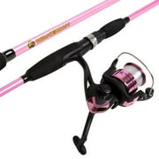 Fishing Rod and Reel Combo Spinning Reel Fishing Pole Fishing Gear for Bass and Trout Fishing Pink ? Lake Fishing Strike Series by Wakeman