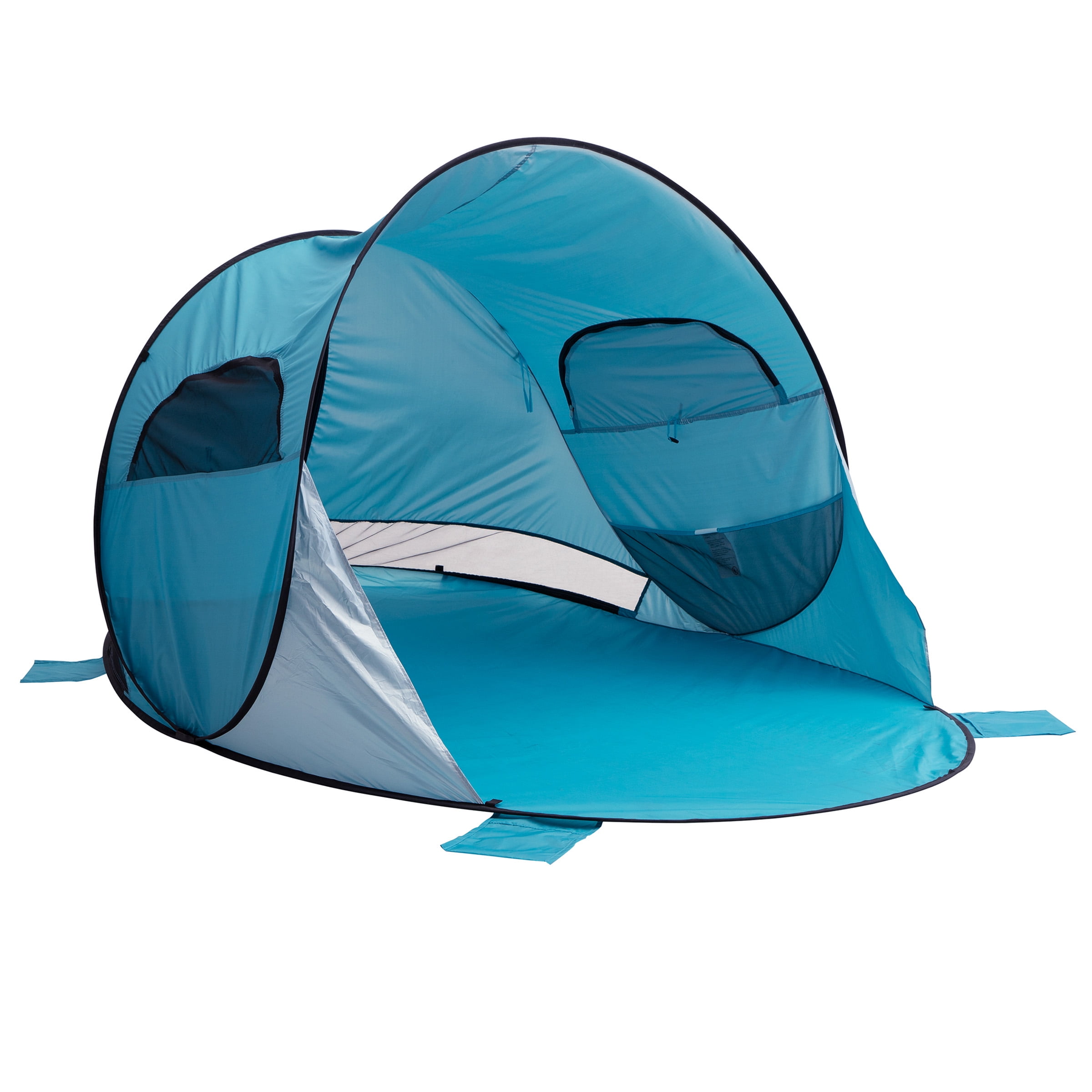 Wakeman Pop-up Beach Tent - Fits 2-3 People, Sun Shelter with UV Protection, Ventilation, Water and Wind Resistant, Camping Canopy, Blue