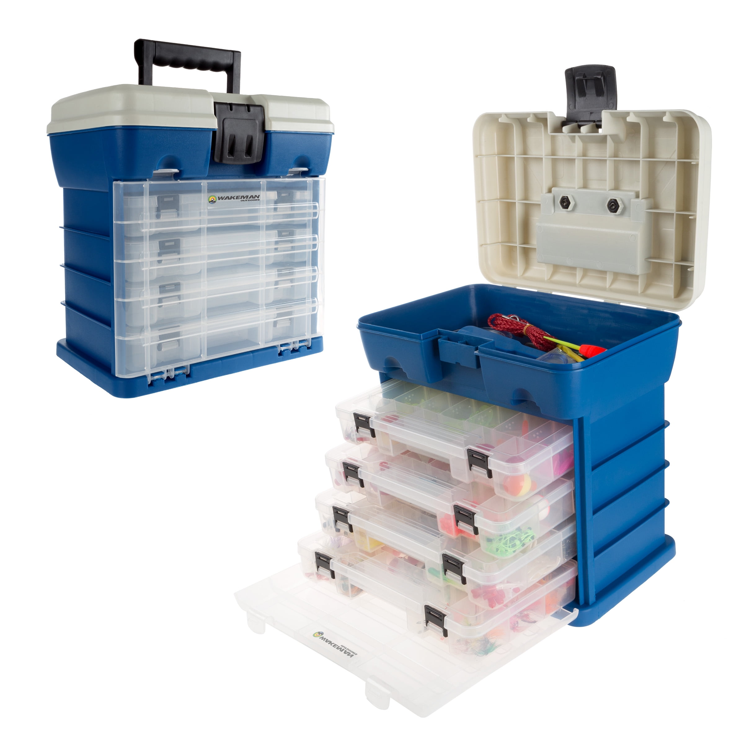 Wakeman Plastic 4 Drawer Tackle Box Organizer for Fishing and