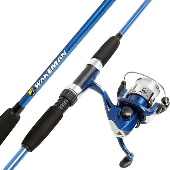Wakeman Swarm Series Blue Fishing Spinning Rod and Reel Combo
