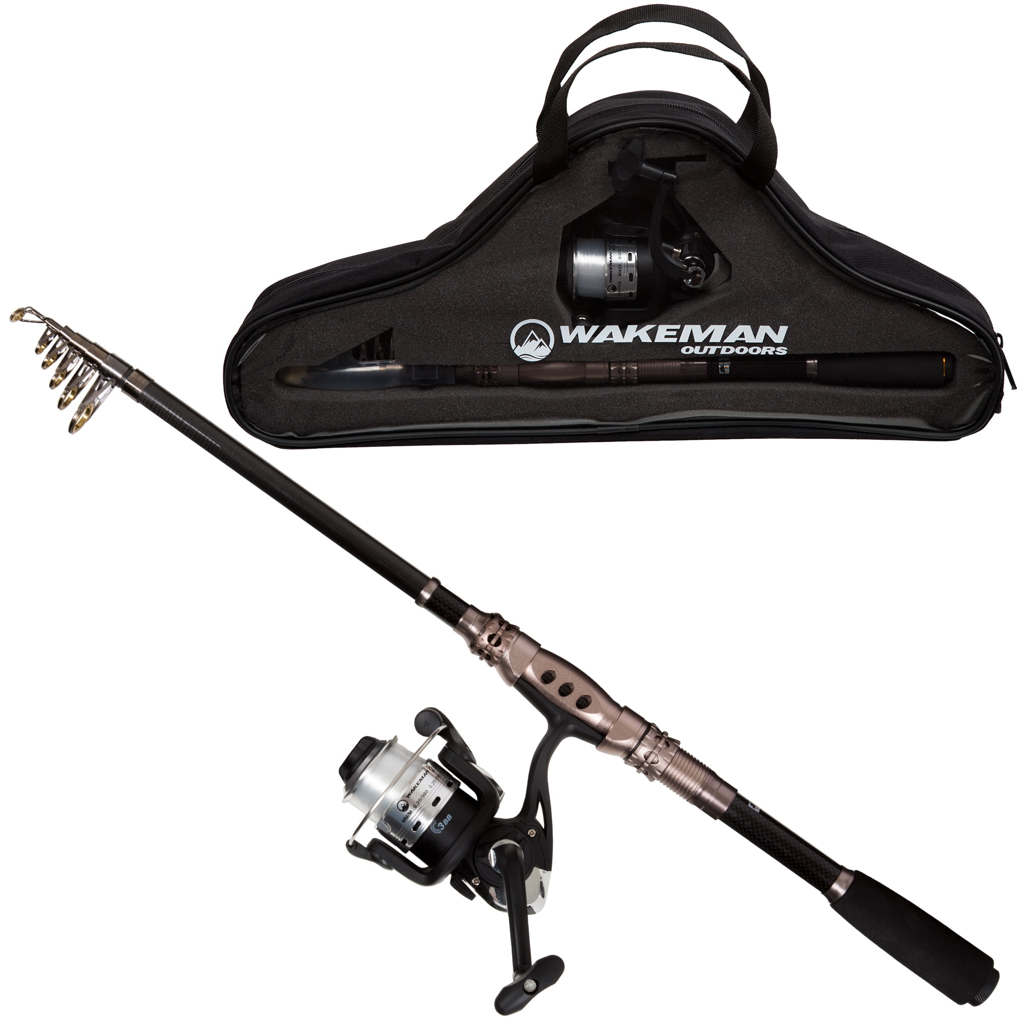 Wakeman 5'6 Telescopic Spinning Rod and Reel Combo With Carry Case 