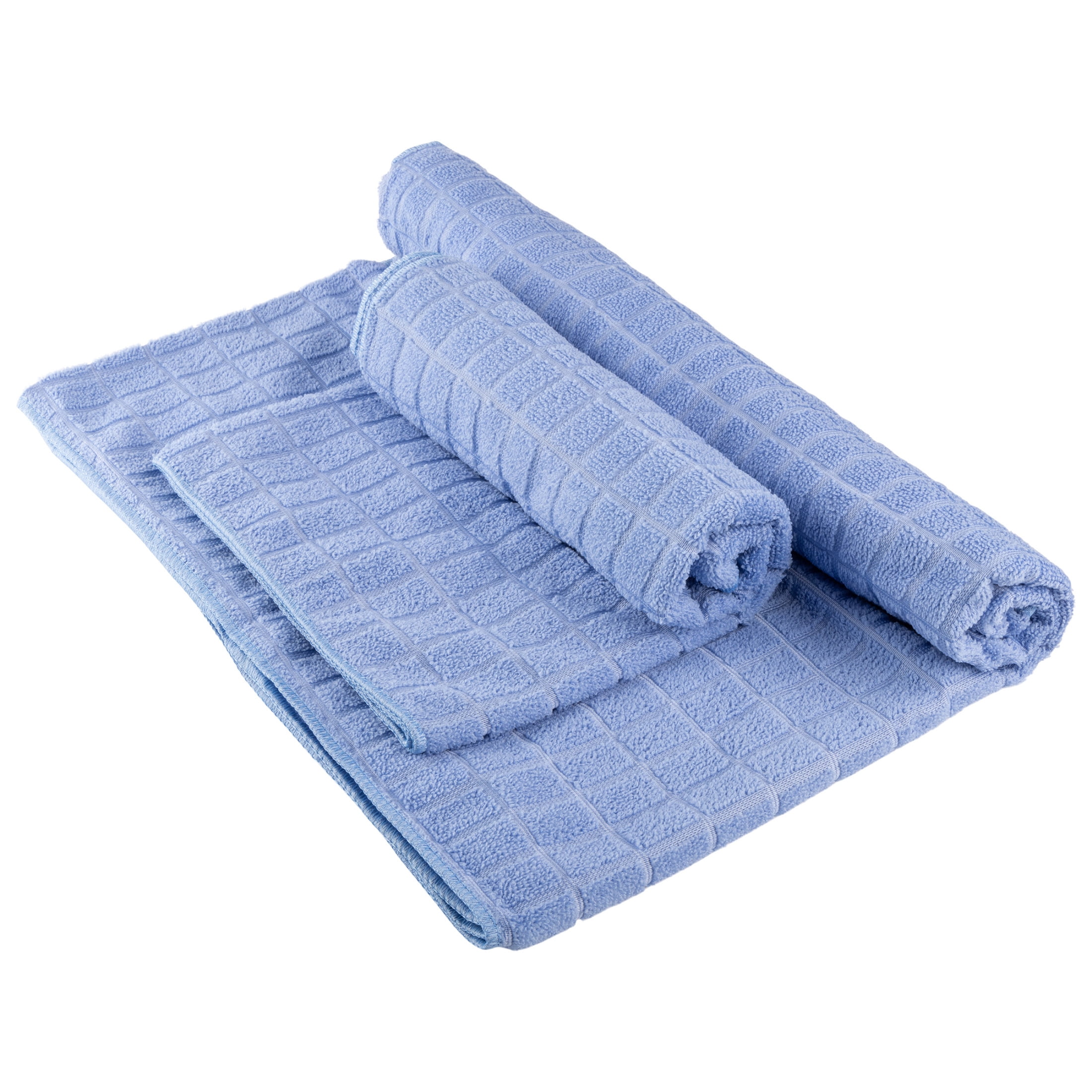 Wakeman Yoga Towel Set - 72x24 Nonslip Towel for Hot Yoga and Pilates, Blue