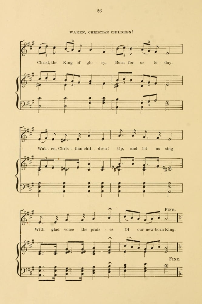 Waken Christian Children 2 Hamerton Hymns & Carols set to Music 1889 Canvas Art - (18 x 24)