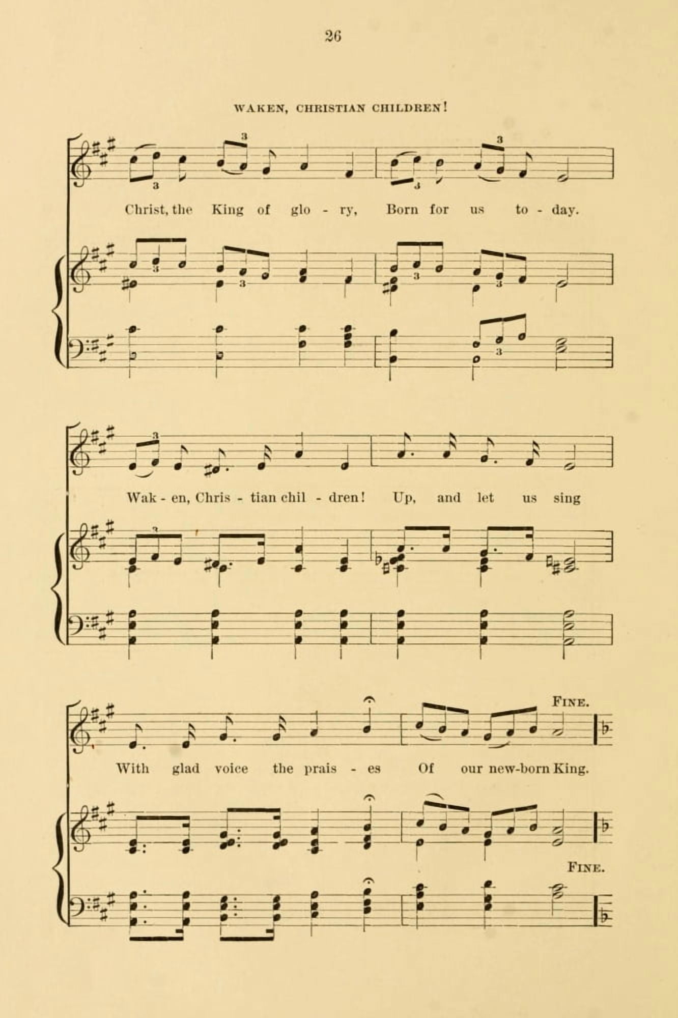 Waken Christian Children 2 Hamerton Hymns & Carols set to Music 1889 Canvas Art - (24 x 36)
