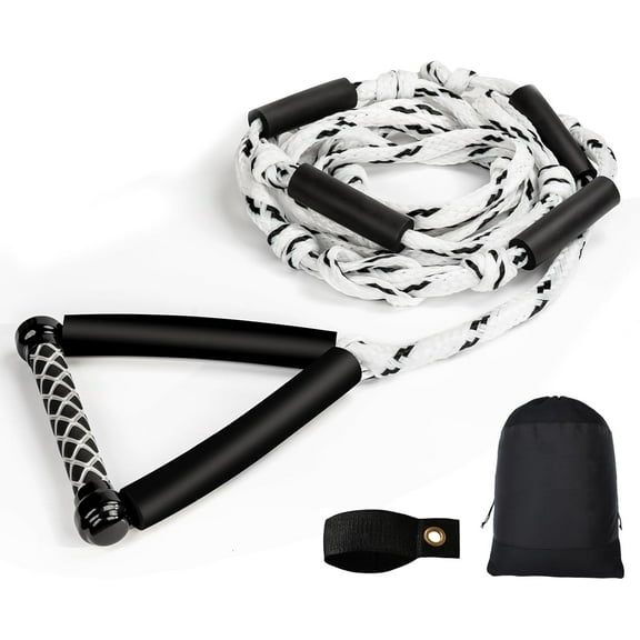Wakesurf Rope - 25ft Floating Wake Surf Ropes and Handle, 4 Sections Adjustable Surf Tow Rope for Wakesurfing and Watersports
