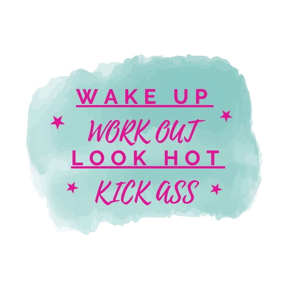 Wakeup Workout Look Hot Workout Fitness Quote Healthy Lifestyle Decor Wall Art Sticker Designs Vinyl Stickers For Home House Walls Rooms Windows Bedroom Decoration Size (12x12 inch)