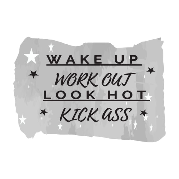 Wakeup Workout Look Hot Fitness Quote Healthy Lifestyle Watercolor ...