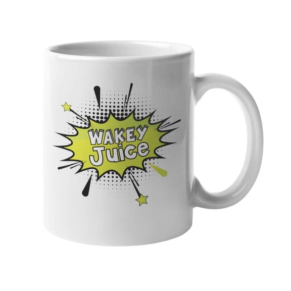 Wakey Juice. Fresh Morning Brew Coffee & Tea Gift Mug For Young Ladies, Workers, Boss, Employees, Students, Professionals, Moms, Dads, Teachers, Caffeine Lovers, Women And Men On Diet (11oz)