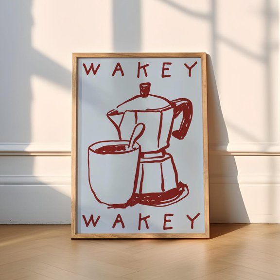 Wakey Wakey Coffee Wall Art Print