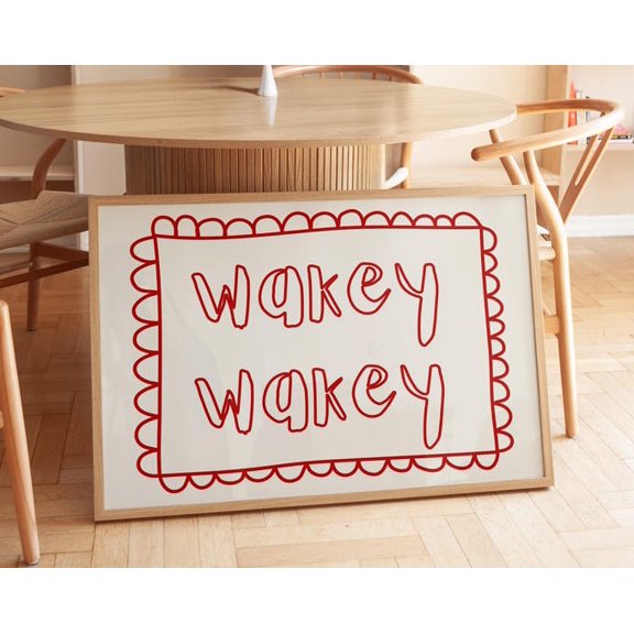 Wakey Wakey Wall Art Print, Unframed Paper Poster 8x10in