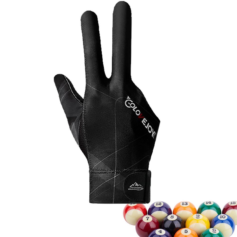 3-Finger Billiards Pool Glove - For Left Or Right Hand Men - Polyester
