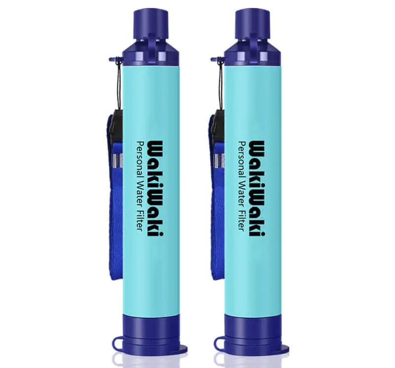 WakiWaki Personal Water Filter Straw, Portable Water Purifier Survival