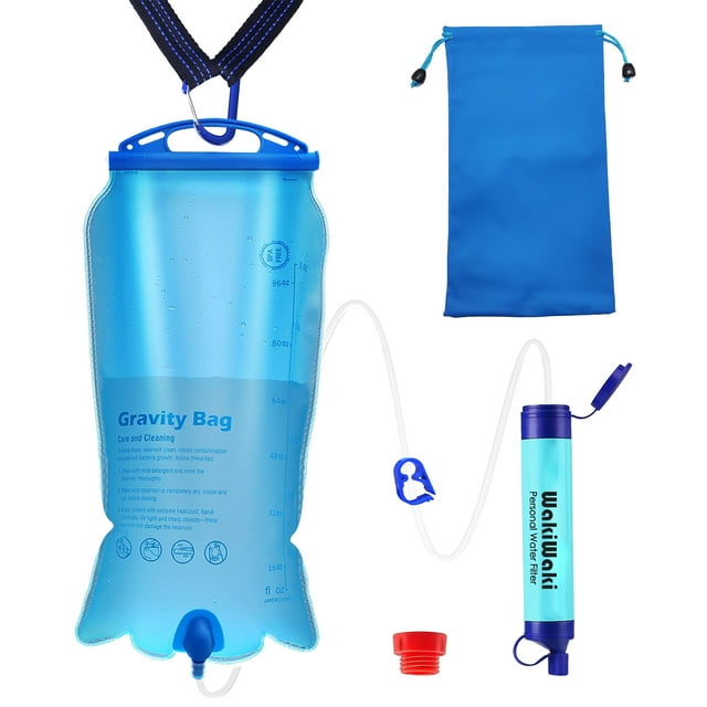 WakiWaki Survival Gear, Emergency Water Purifier, Gravity Water Filter