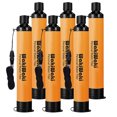 thumbnail image 1 of WakiWaki Survival Gear Water Filter Straw 4 Stage Filtration Reduces Harmful Substances Odors From Water, Great for Hiking, Camping, Emergency, 6 Pack, 1 of 6