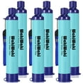 thumbnail image 1 of WakiWaki Survival Gear Water Filter Straw 4 Stage Filtration Reduces Harmful Substances Odors From Water, Great for Hiking, Camping, Emergency, 6 Pack, 1 of 9