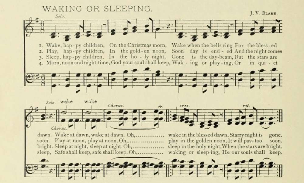 Waking or Sleeping Christmas in Song 1891 Canvas Art - (24 x 36)