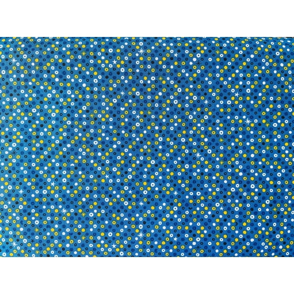 Waku Waku Christmas-Blue Sequins Unbleached Fabric-Cotton+ Steel