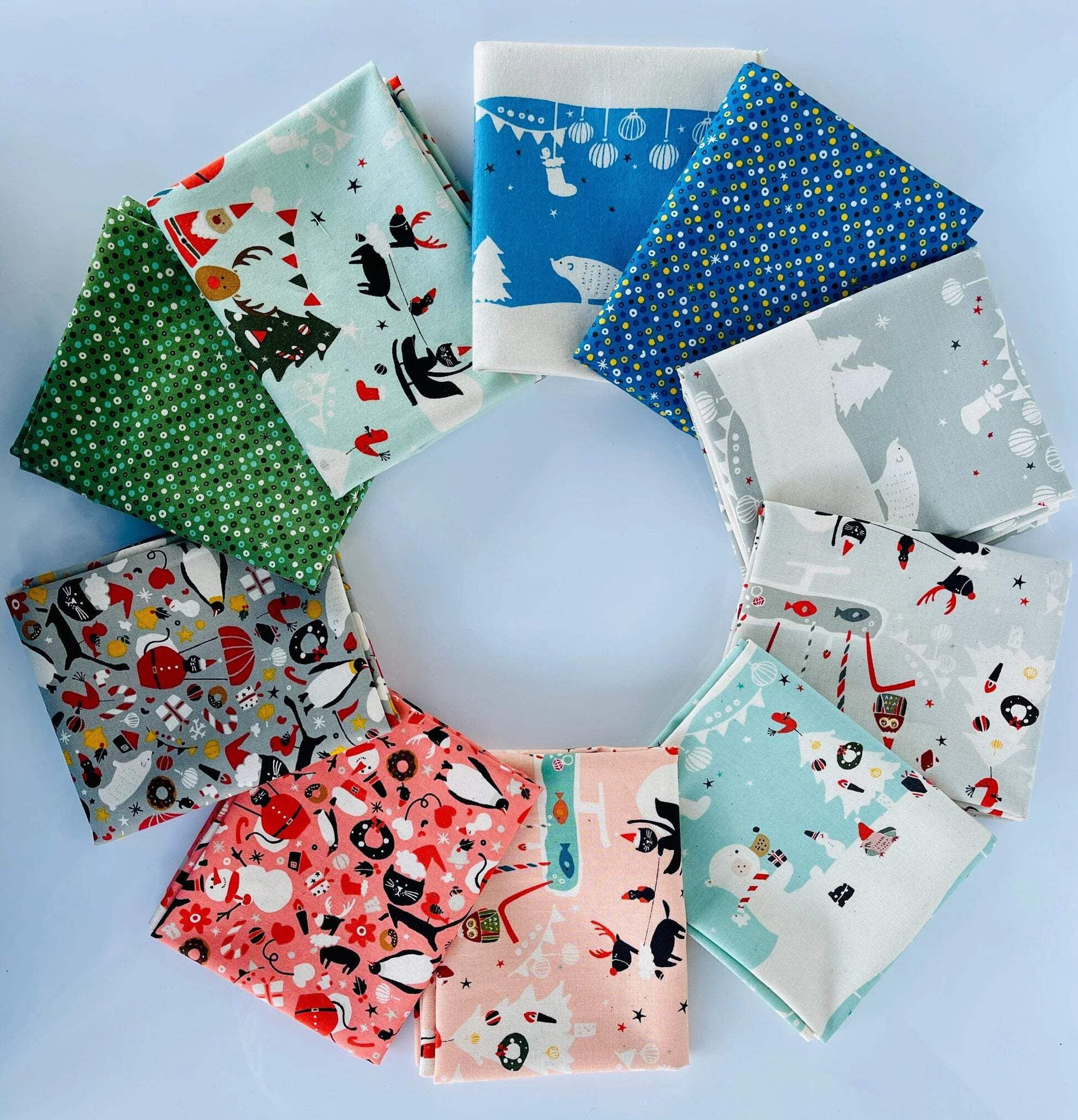 Waku Waku Christmas-Fat Quarter 10 pc Bundle-Cotton + Steel