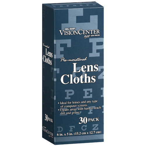 WalMart Vision Center PreMoistened Lens Cloths, 30ct