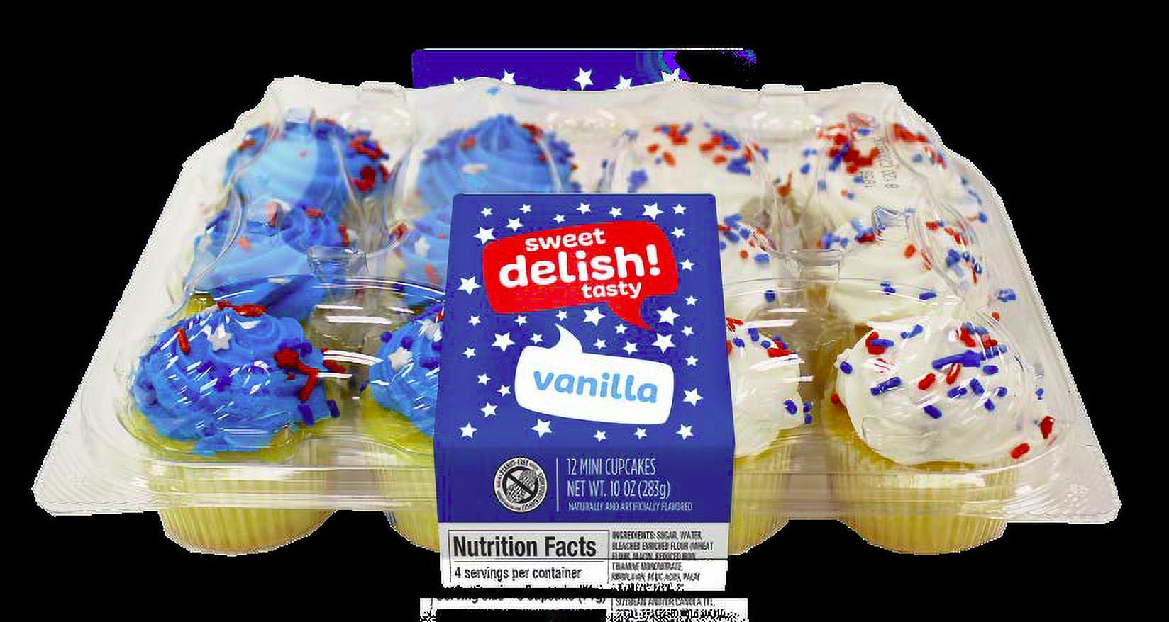 Walmart Bakery 12ct Mini Gold Patriotic Cupcakes