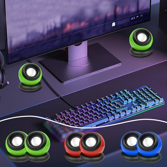 Wal-mart Kcavykas Mini and Compact Desktop 2.0 USB Laptop Desktop Computer Small Speaker Neutrals Magics Ball Sound System for Indoor/Outdoor of the Day