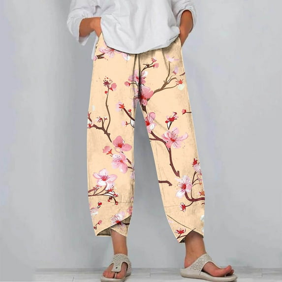 Wal&mart Deals SEMPAI Cropped Carpenter Casual Pants Mid 100%Polyester Plus Size Pants Pants for Women Straight Casual Oversized Womens Pants for Womens Womens Pants Winter Savings