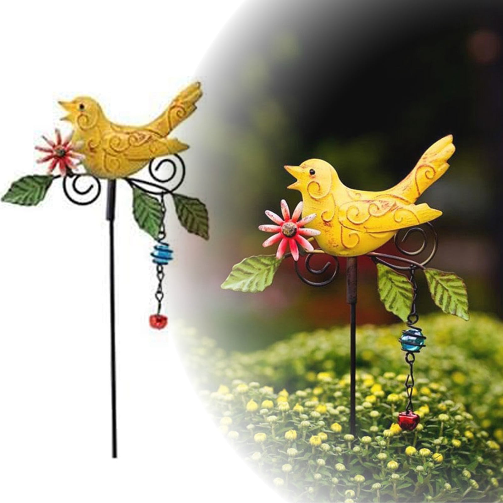 WalGRHFR 2024 Birds Metal Decorative Garden Stakes 14.2 Inch Bird