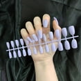 WalGRHFR 2024 Color Glossy Wearing Nails Finished Nails 24 Pieces