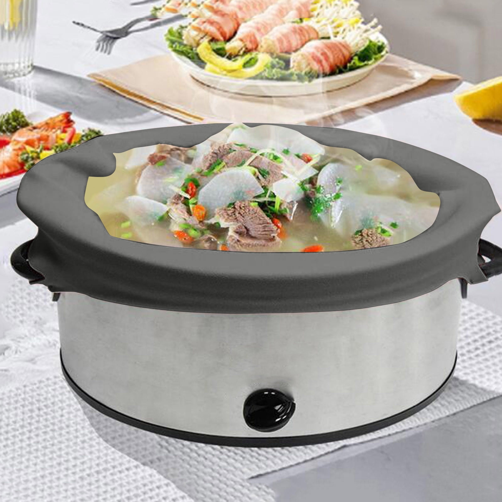 WalGRHFR 2024 Slow Cooker Silicone Lined With Non Slip And Leak Proof