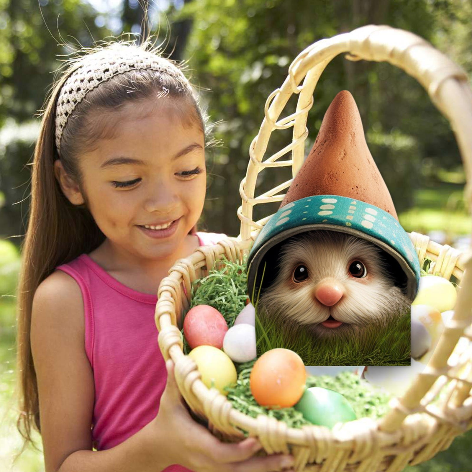 WalGRHFR Adorable Easter Bunny Garden Stake With Hat Bunny For Festive