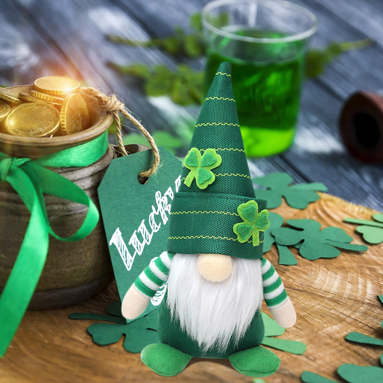 WalGRHFR Irish St. Patrick's Day Doll Green Festival Decorative Doll