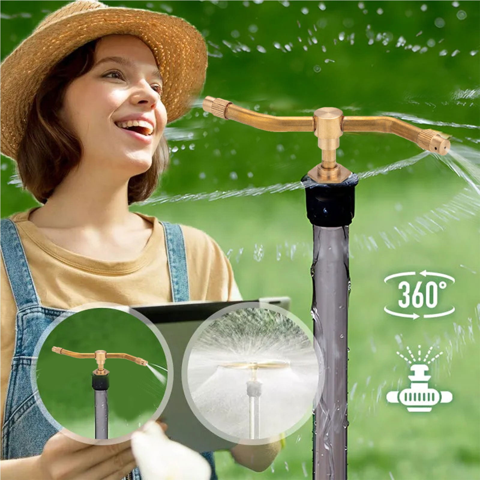 WalGRHFR Purified Water Faucet for Sink Automatic Rotating Sprinkler