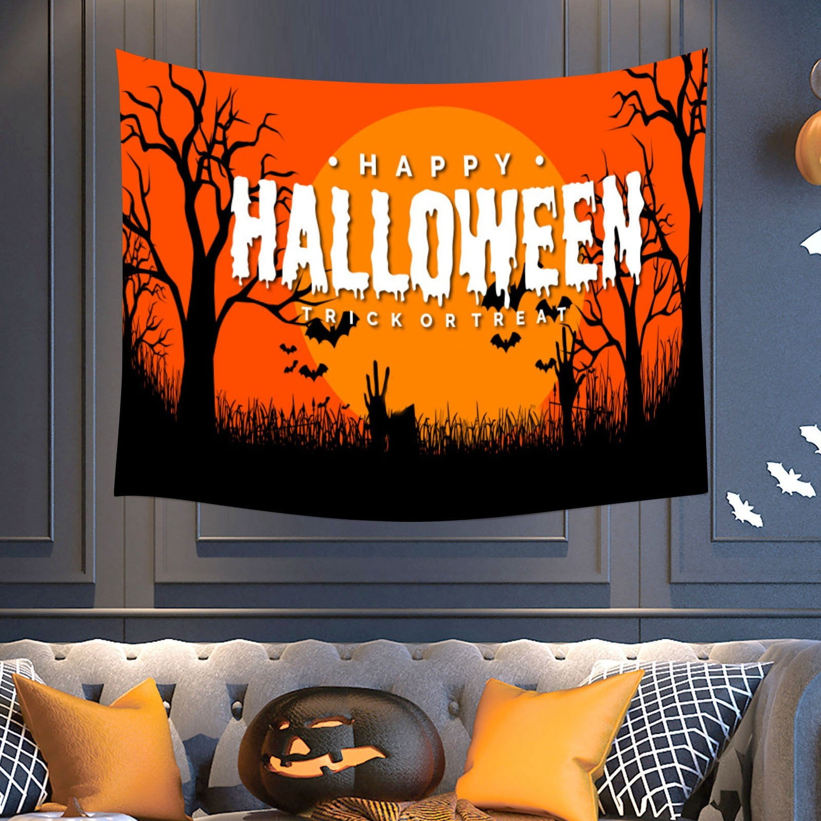 WalGRHFR Theme Party Garage Decorations Pumpkin Flag Banner 2024 Decor
