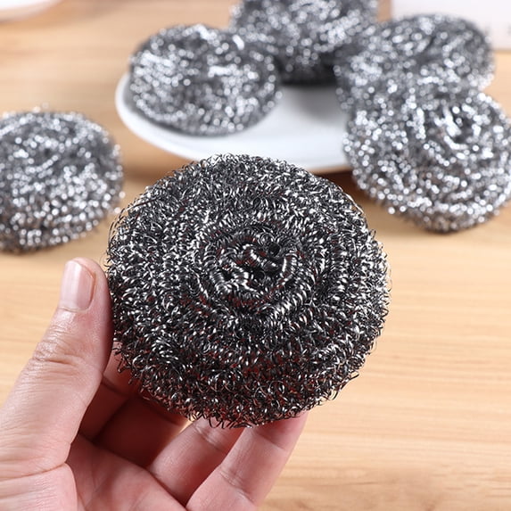 Walbest 1/2/4Pcs Steel Wire Ball Multifunctional Strong Decontamination Kitchen Gadgets Stainless Steel Wire Ball Cleaner for Home
