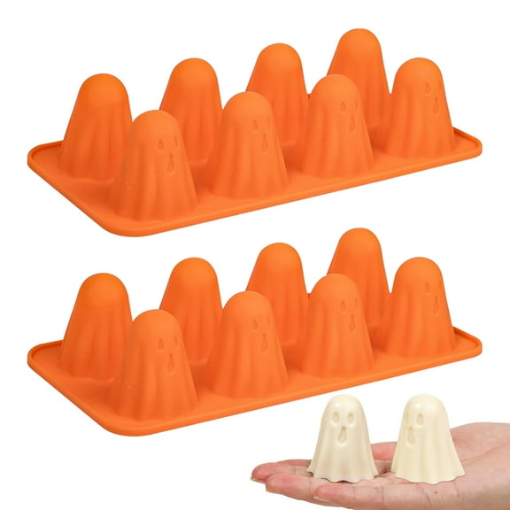 Walbest 1/2Pcs 3D Ghost Silicone Mold for Chocolate Dessert Candy Jelly Food-Grade Ghost-shaped Pastry Mold Easy Release Halloween Baking Supplies