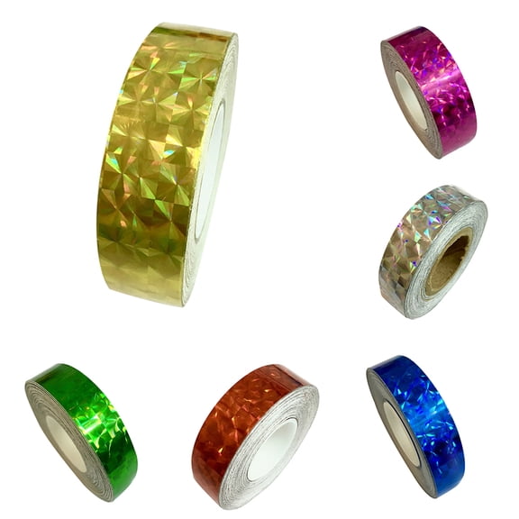 Walbest 1.2cm x 18m Square Glitter Sparkle Holographic Prism Lure Tape for Gift Packing