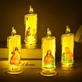 Walbest 1/4Pcs LED Prayer Flameless Candle Holy Family Jesus Joseph