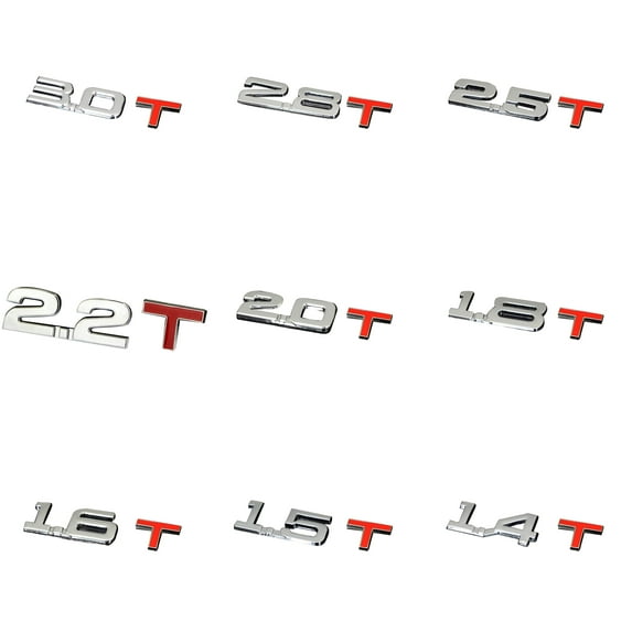 Walbest 1.6 T Turbo Metal Trunk Emblem Badge Decal Sticker fit for Universal Car SUV