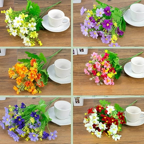 Walbest 1 Bouquet 28 Heads Artificial  Silk Cloth Flower Sweet Wedding Party Decor