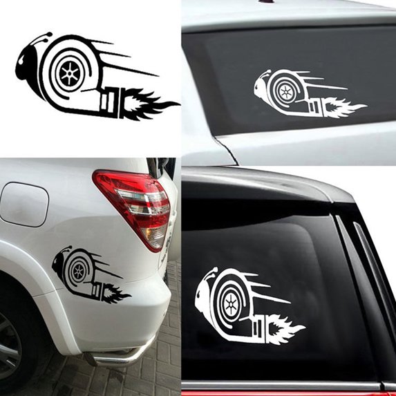 Walbest 1 PCS Car Sticker - Turbo Snail Racing Universal Auto Car Motorcycle Decal Reflective Sticker Decoration