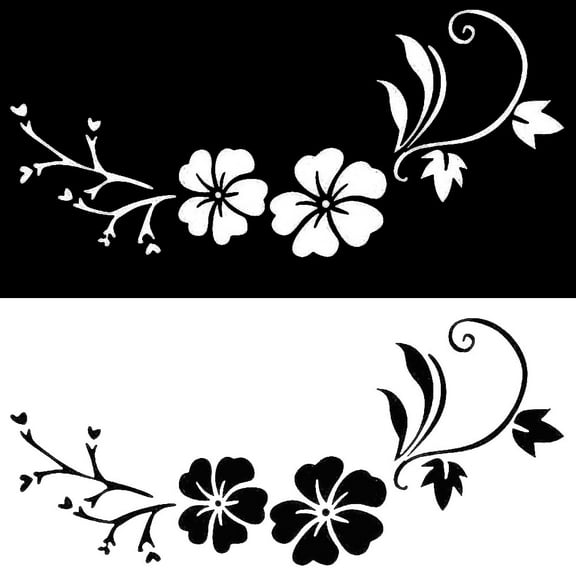 Walbest 1 Pack Car Sticker, Removable Reflective Flower Vine Car Bonnet Body Window Sticker Car Auto Decal Universal