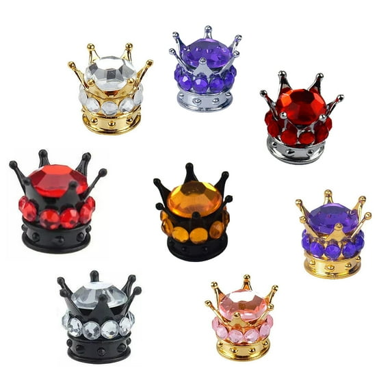 Walbest 1 Pack Car Valve Cap, Crown Shape Rhinestone Tire Stem Cap for Auto Car SUV