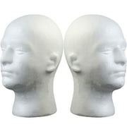 Walbest 1 Pack Male Head Model Lightweight Sturdy Styrofoam Durable Foam Wig Hat Headphones Stand for Exhibition